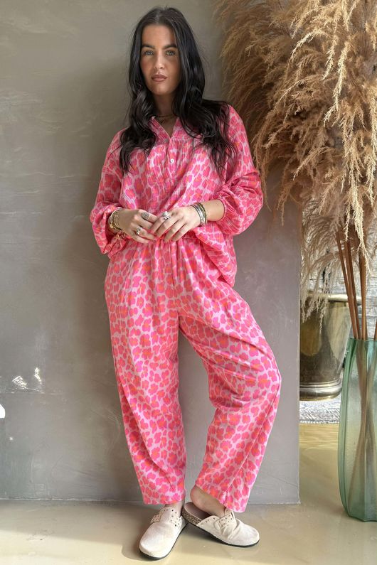 Zanzibar Pillow Cotton Hugh Shirt Rose & Hot Pink